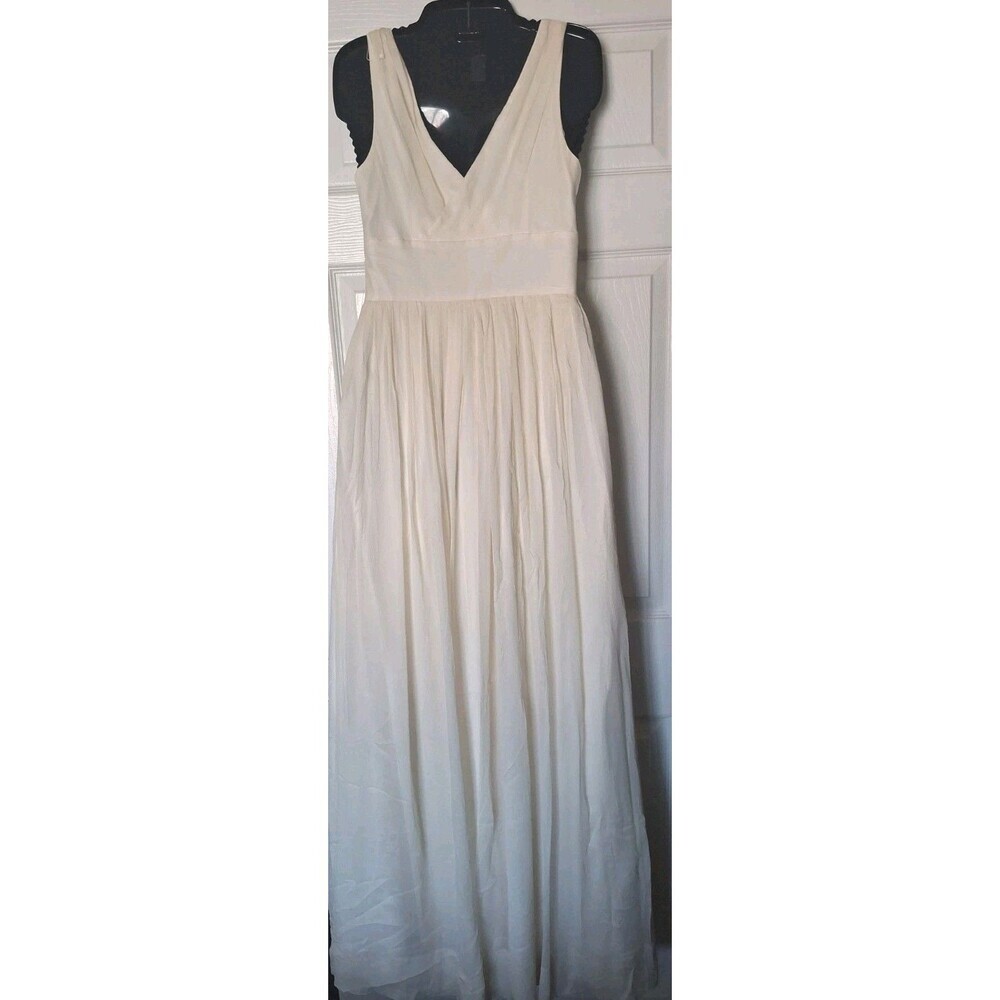 J.Crew Sophia Gown Silk Chiffon Size 2 Ivory 19836 Lined Beach Wedding Formal - Picture 6 of 13